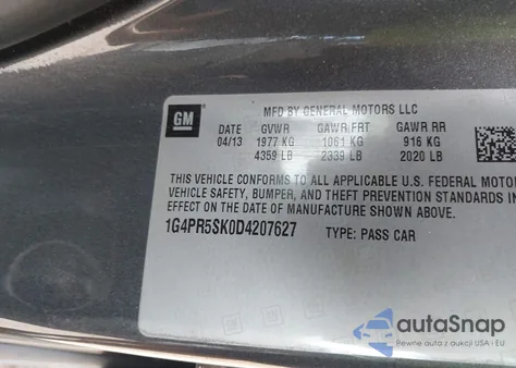 2013 Buick Verano Convenience Group из США, поврежденный, VIN 1G4PR5SK0D4207627